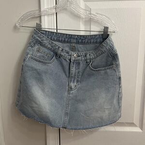 SHEIN Light Blue Denim Mini Skirt